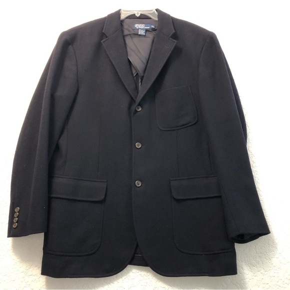 Polo by Ralph Lauren Navy Blue Wool Blazer Sport Coat - Picture 1 of 6